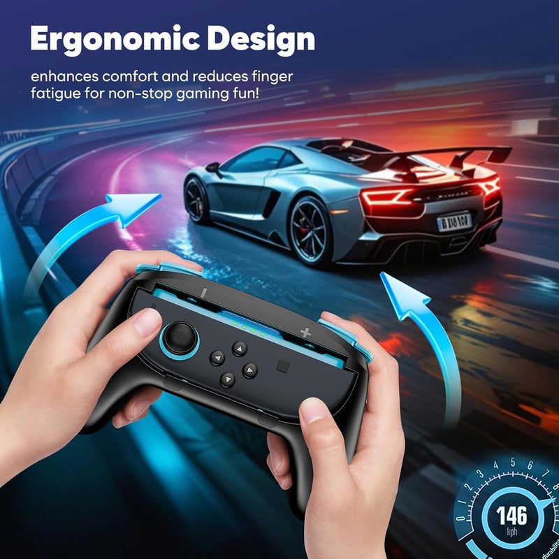 Procase 2 Pack Joy-Con Grips for Nintendo Switch 2 2025 Released, Wear-Resistant Comfort Controller Hand Grip Handles Holder for Joycon -Blueorange - Image 5